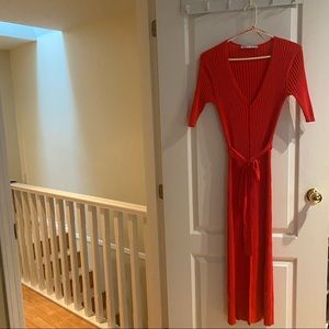 Red ZARA midi dress